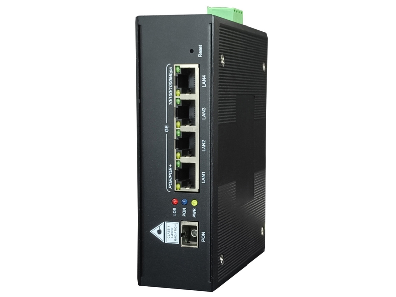 恒申IEP1400E-X DIN導(dǎo)軌工業(yè)級(jí)4口千兆ONU 鋁合金