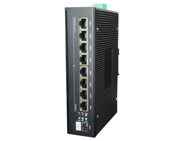 恒申IEP1800E-X DIN導(dǎo)軌工業(yè)級(jí)4口千兆ONU 鋁合金